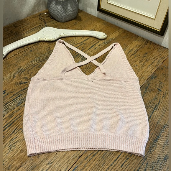 🩷 OREVER 21 | Light Pink Ribbed Knit Crop Top - Size M - Picture 5 of 7